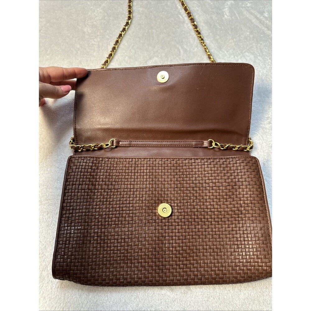 Vintage Etienne Aigner Woven Brown Crossbody Shoulder Handbag - Picture 4 of 14